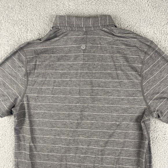 Lululemon Men’s Medium Gray Short Sleeve Polo Shirt - Picture 7 of 8